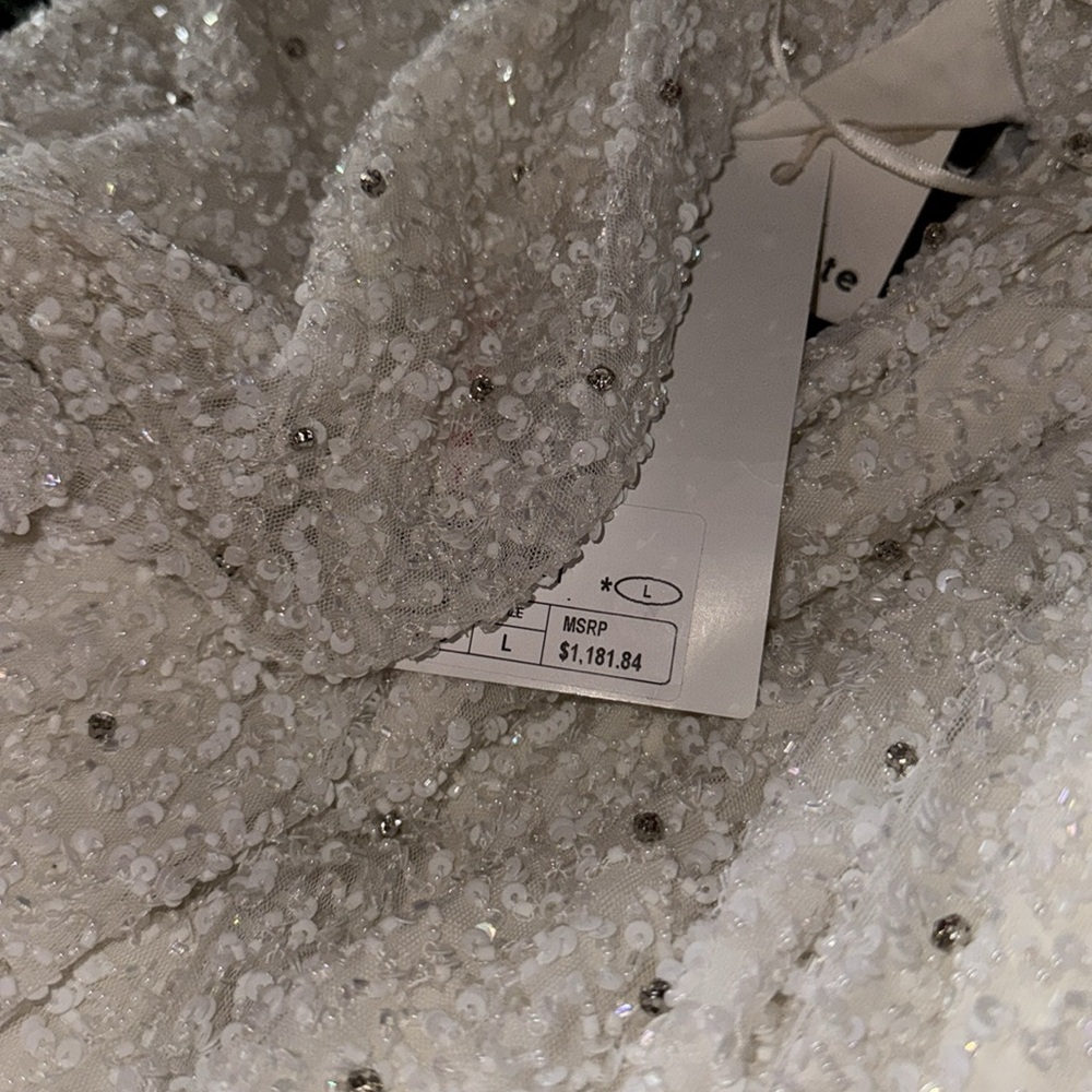 RETROFETE Skylar Jumpsuit In White, NWT, Size L, MSRP $1181 - Picture 12 of 13